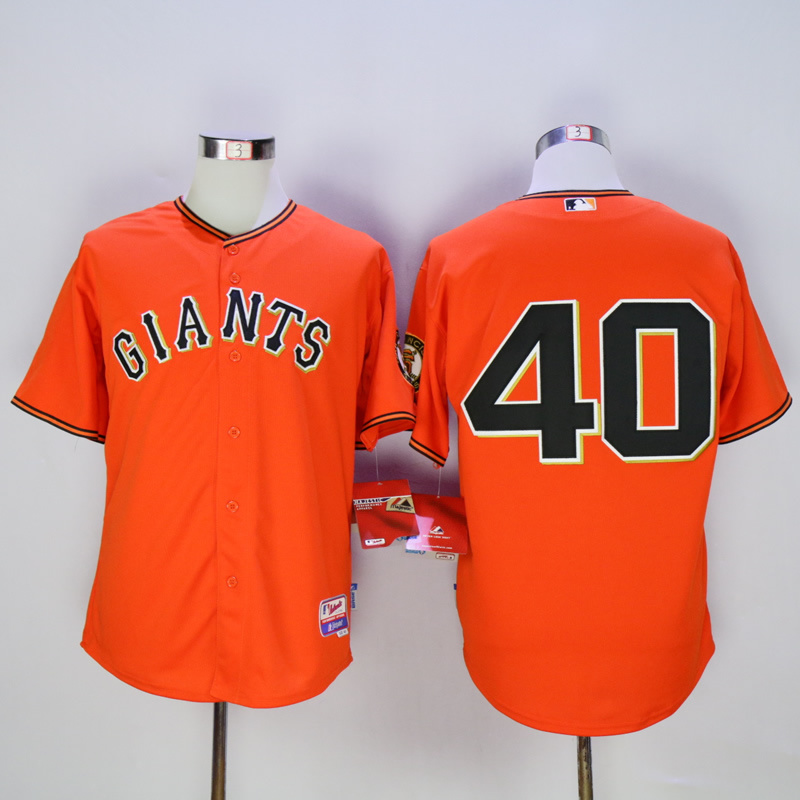 Men San Francisco Giants 40 Bumgarner Orange MLB Jerseys